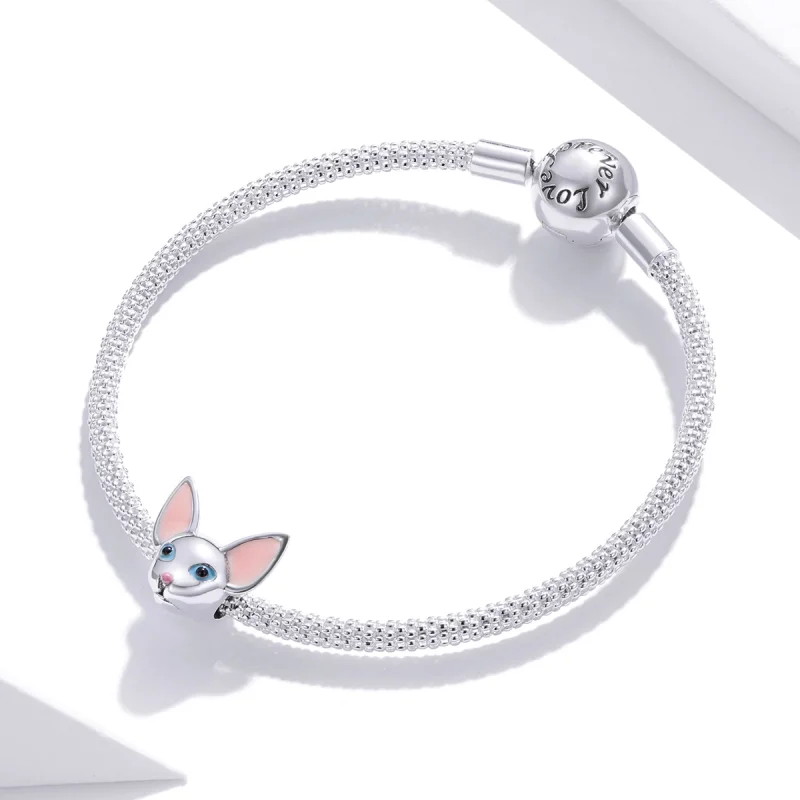 (Bild für) Siamkatzen-Charm im Pandora-Stil - BSC426 - Ansicht 3