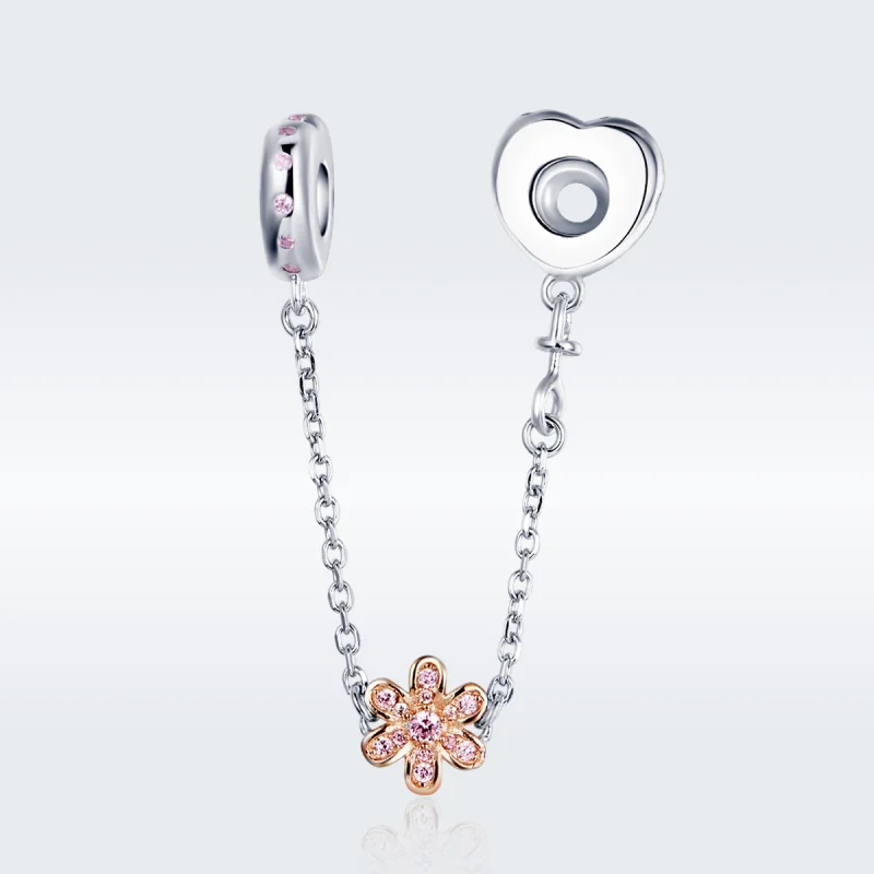 (Bild für) Sicherheitskette „Love Flower“ im Pandora-Stil aus Silber - SCC1113 - Ansicht 3