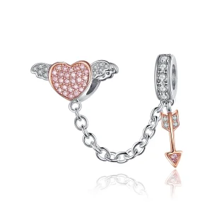 (Bild für) Sicherheitskette „Pfeil des Amors“ im Pandora-Stil aus Silber und Roségold - SCC1208
