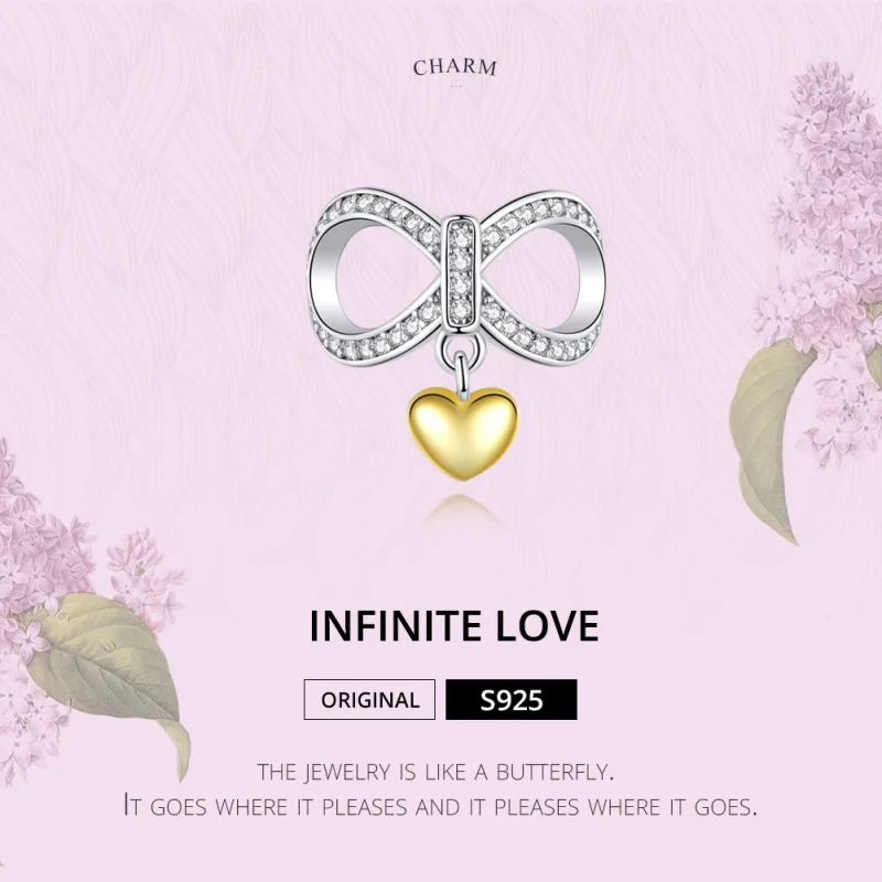 (Bild für) Silber- und vergoldeter „Infinite Love“-Charm im Pandora-Stil - SCC1300 - Ansicht 3