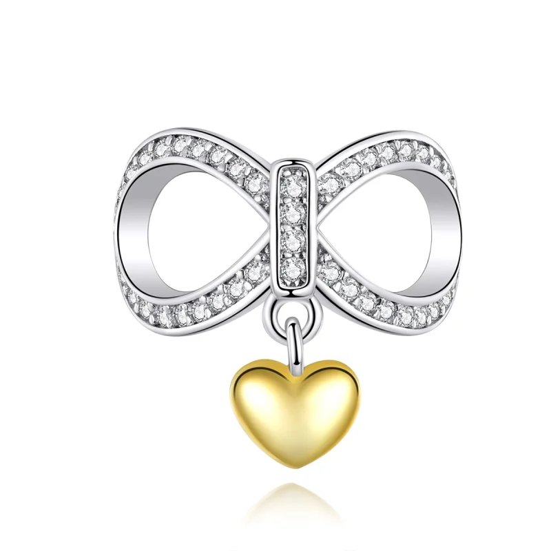 (Bild für) Silber- und vergoldeter „Infinite Love“-Charm im Pandora-Stil - SCC1300