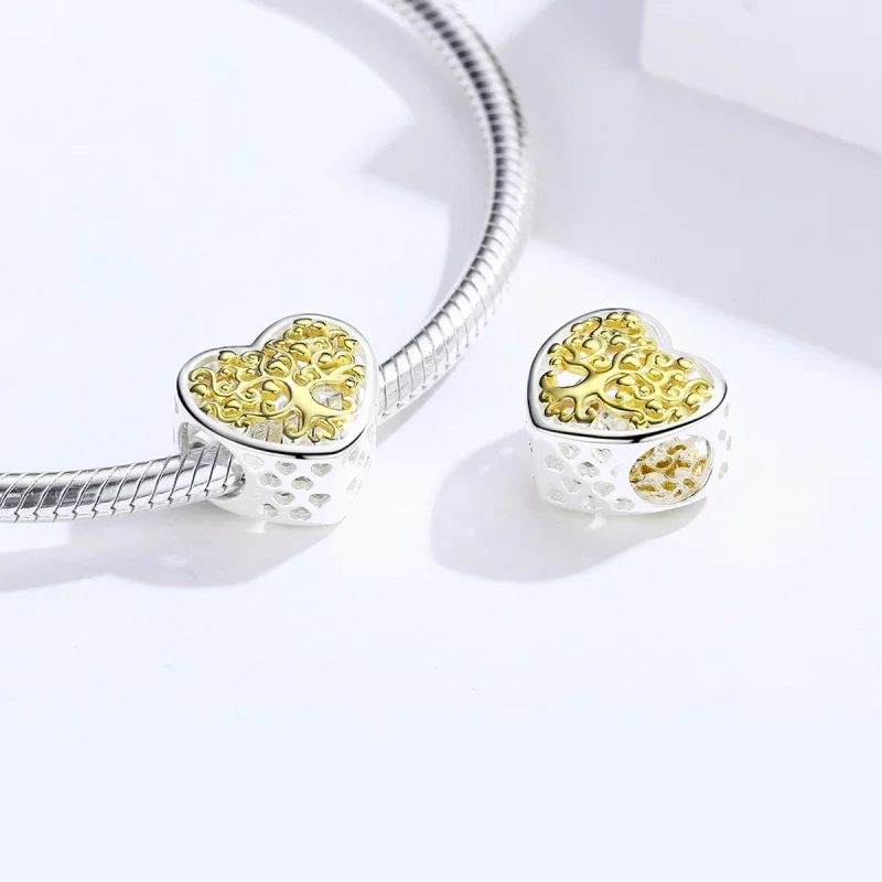 (Bild für) Silber- und vergoldeter Lebensbaum-Charm im Pandora-Stil - SCC1264 - Ansicht 5