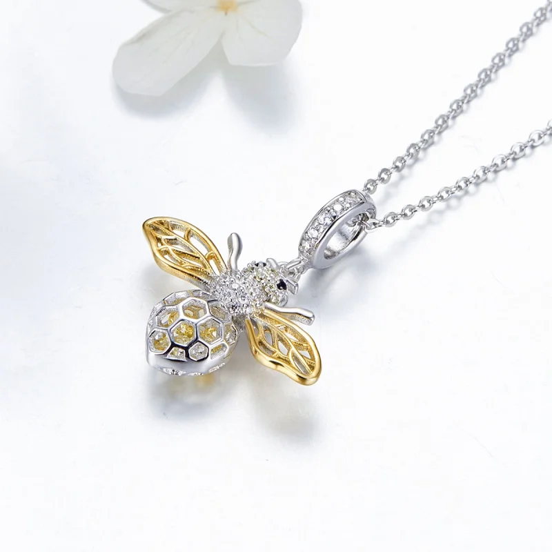 (Bild für) Silber- und vergoldeter Motion Bee-Anhänger im Pandora-Stil - SCC1125 - Ansicht 4
