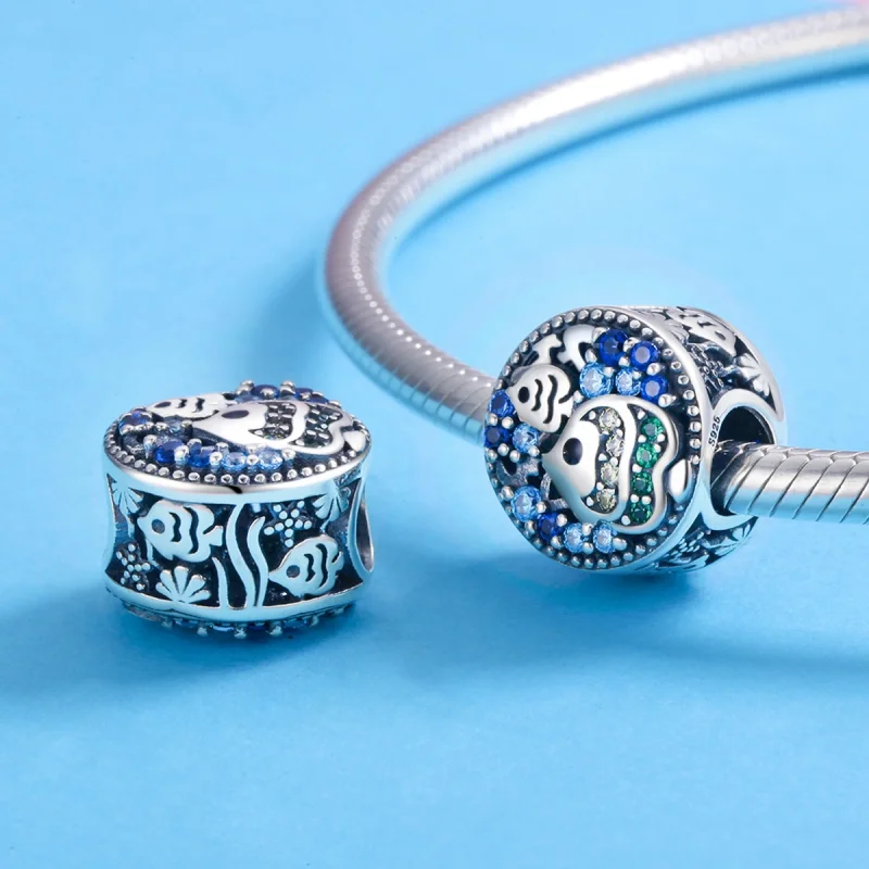 (Bild für) Silberfarbener Charm „Bunter Fisch der Unterwasserwelt“ im Pandora-Stil - SCC764 - Ansicht 3