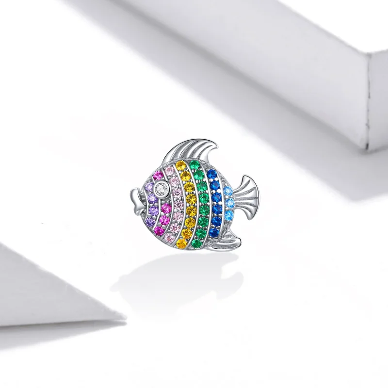 (Bild für) Silberfarbener Fisch-Charm im Pandora-Stil - SCC1803 - Ansicht 2