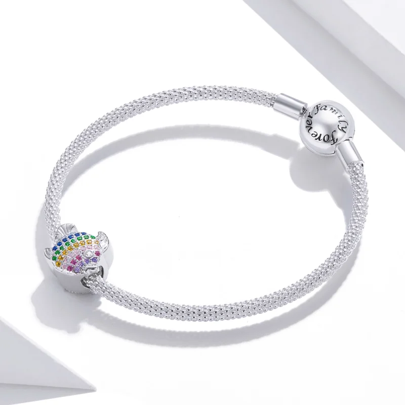 (Bild für) Silberfarbener Fisch-Charm im Pandora-Stil - SCC1803 - Ansicht 3