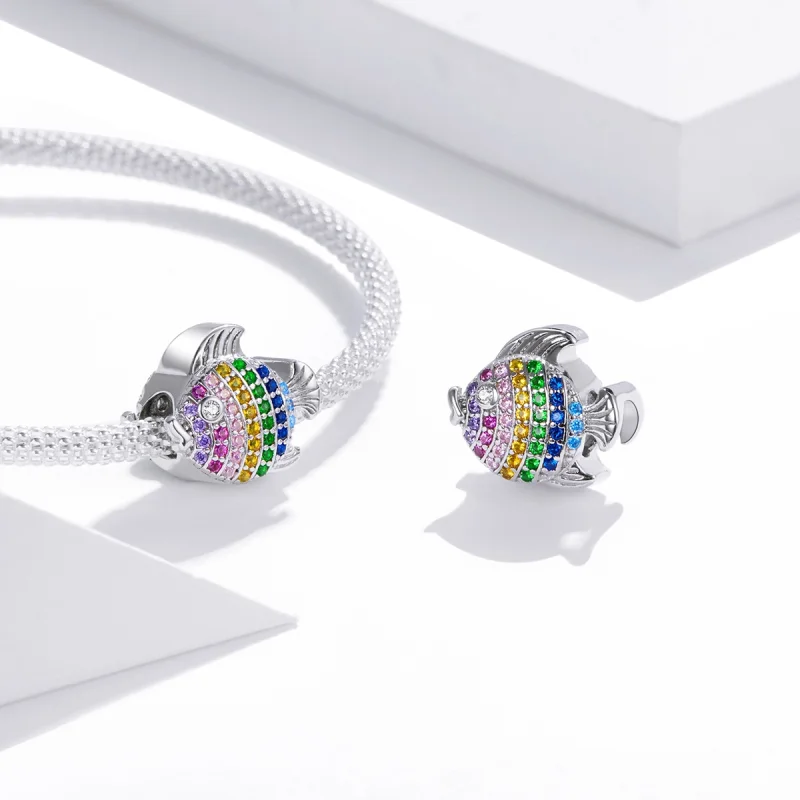 (Bild für) Silberfarbener Fisch-Charm im Pandora-Stil - SCC1803 - Ansicht 4