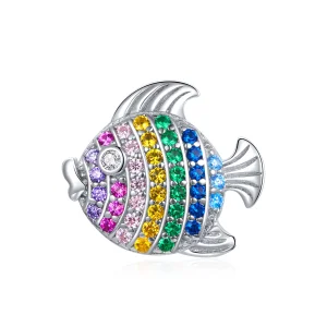 (Bild für) Silberfarbener Fisch-Charm im Pandora-Stil - SCC1803