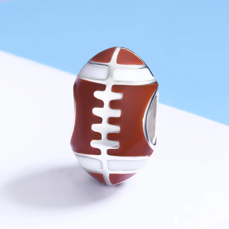 (Bild für) Silberner American-Football-Charm im Pandora-Stil - SCC442 - Ansicht 3