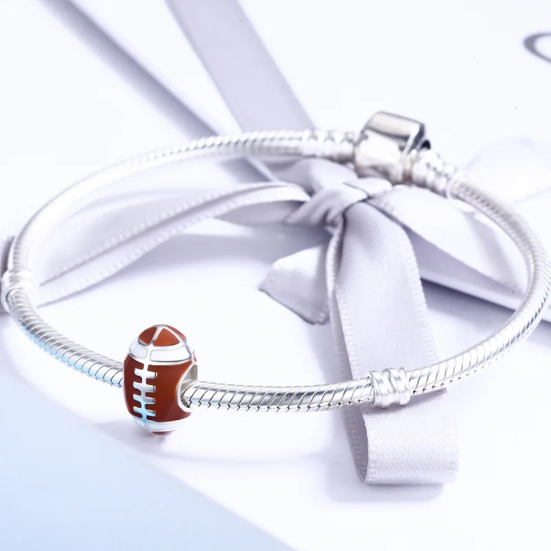 (Bild für) Silberner American-Football-Charm im Pandora-Stil - SCC442 - Ansicht 4