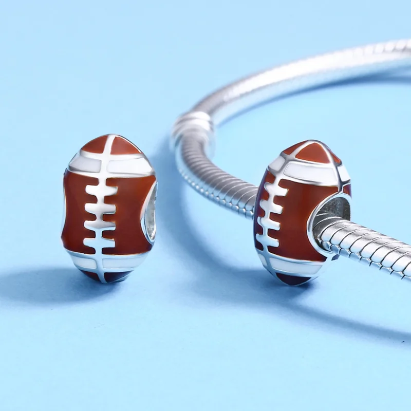 (Bild für) Silberner American-Football-Charm im Pandora-Stil - SCC442 - Ansicht 5
