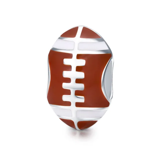 (Bild für) Silberner American-Football-Charm im Pandora-Stil - SCC442