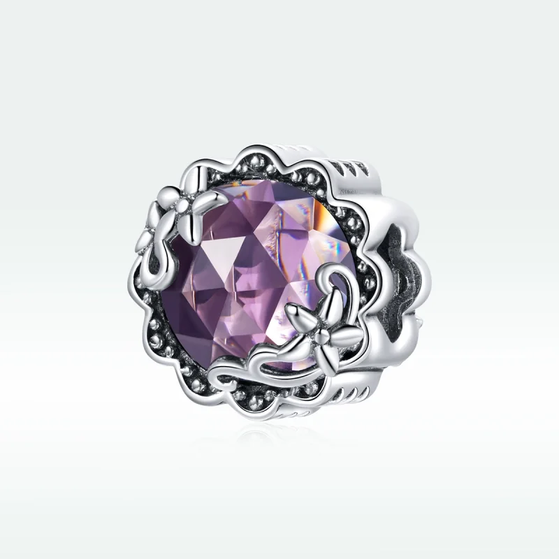 (Bild für) Silberner Anhänger mit Amethyst-Muster im Pandora-Stil - SCC1796 - Ansicht 5