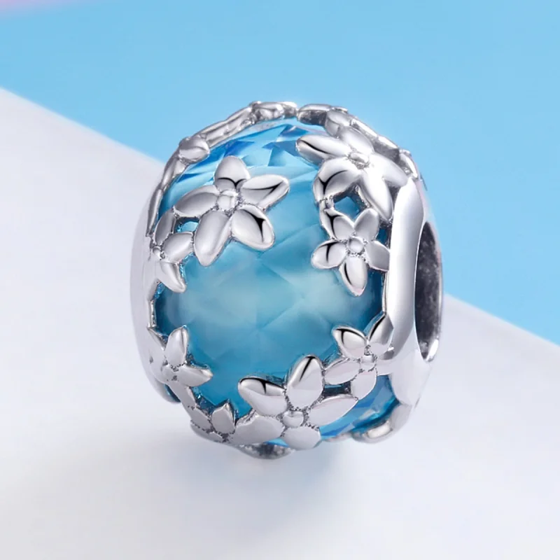 (Bild für) Silberner Aquamarin-Charm „Daisy's Confession“ im Pandora-Stil - SCC878 - Ansicht 2