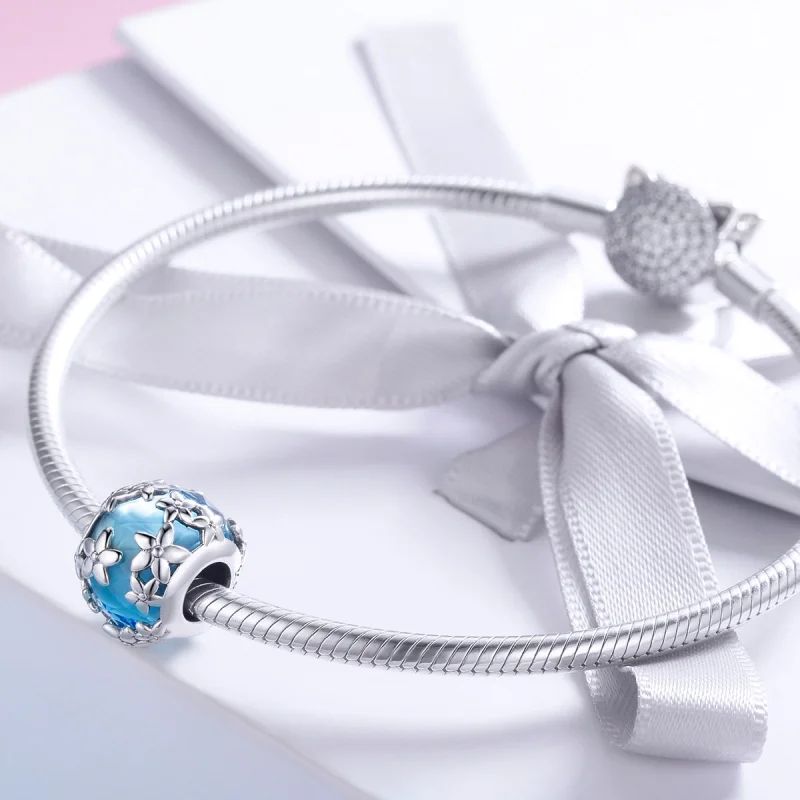 (Bild für) Silberner Aquamarin-Charm „Daisy's Confession“ im Pandora-Stil - SCC878 - Ansicht 3