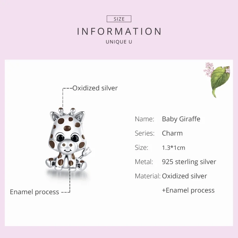 (Bild für) Silberner Baby-Giraffe-Anhänger im Pandora-Stil - SCC1691 - Ansicht 7