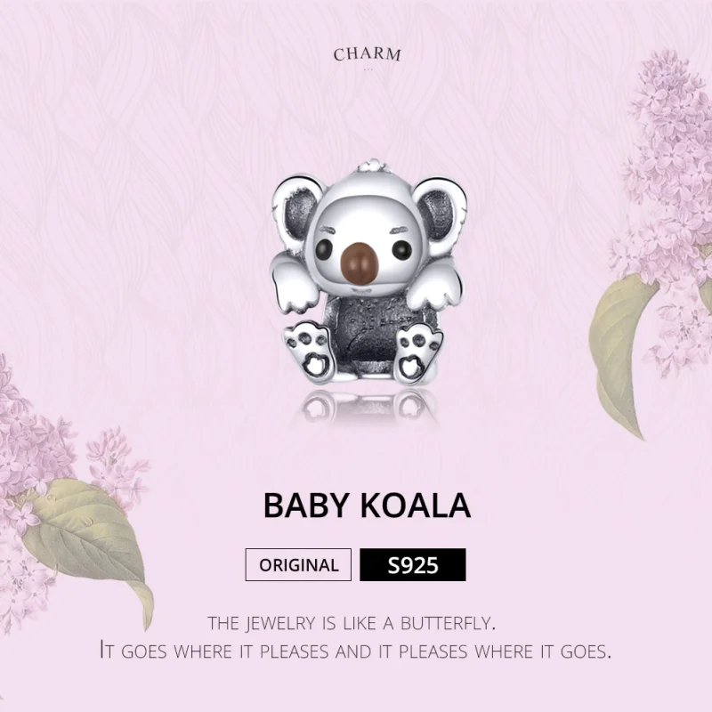 (Bild für) Silberner Baby-Koala-Charm im Pandora-Stil - SCC1304 - Ansicht 3