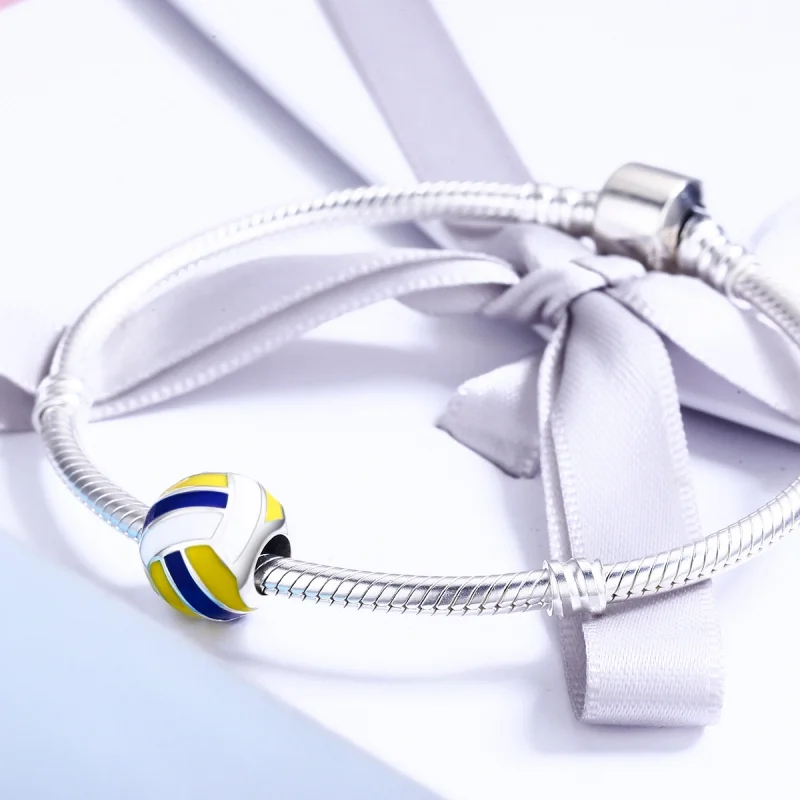 (Bild für) Silberner Beachvolleyball-Charm im Pandora-Stil - SCC448 - Ansicht 5