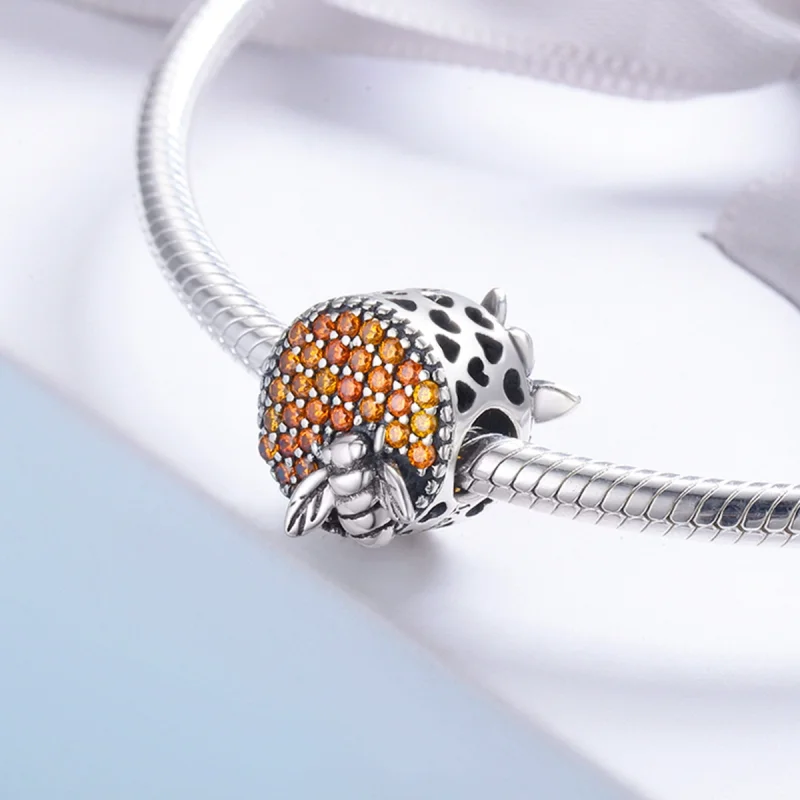 (Bild für) Silberner Bienenhaus-Charm im Pandora-Stil - SCC654 - Ansicht 4