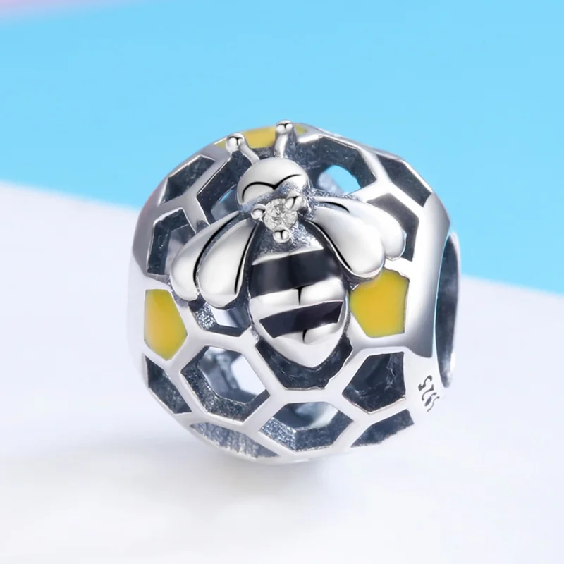 (Bild für) Silberner Bienenstock-Charm im Pandora-Stil - SCC779 - Ansicht 2