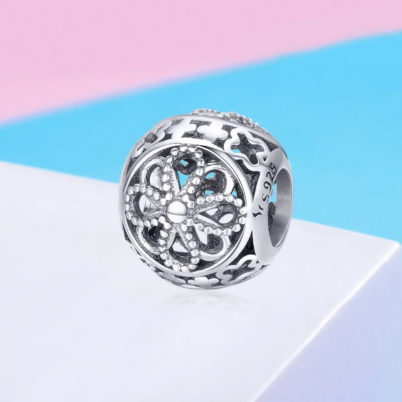 (Bild für) Silberner Blüten-Charm im Pandora-Stil - SCC899 - Ansicht 2