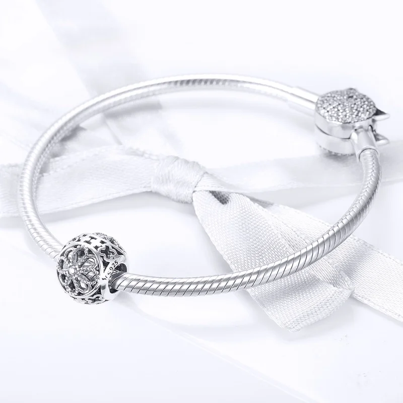 (Bild für) Silberner Blüten-Charm im Pandora-Stil - SCC899 - Ansicht 3