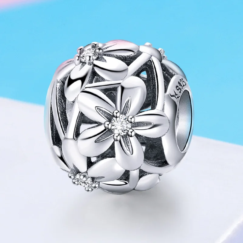 (Bild für) Silberner Blumen-Charm im Pandora-Stil - SCC729 - Ansicht 4