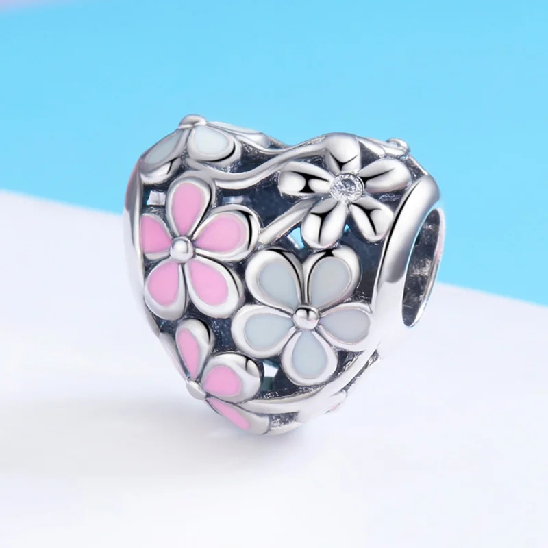 (Bild für) Silberner Blumen-Segen-Charm im Pandora-Stil - SCC761 - Ansicht 2