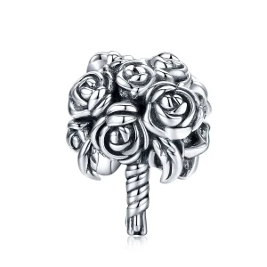 (Bild für) Silberner Brautstrauß-Charm im Pandora-Stil - SCC1566