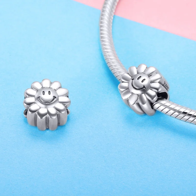 (Bild für) Silberner Charm „Lächelnde Sonne“ im Pandora-Stil - SCC901 - Ansicht 4