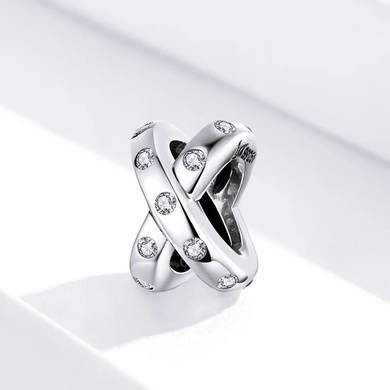 (Bild für) Silberner Charm mit einfacher Geometrie im Pandora-Stil - SCC1515 - Ansicht 2