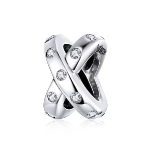 (Bild für) Silberner Charm mit einfacher Geometrie im Pandora-Stil - SCC1515