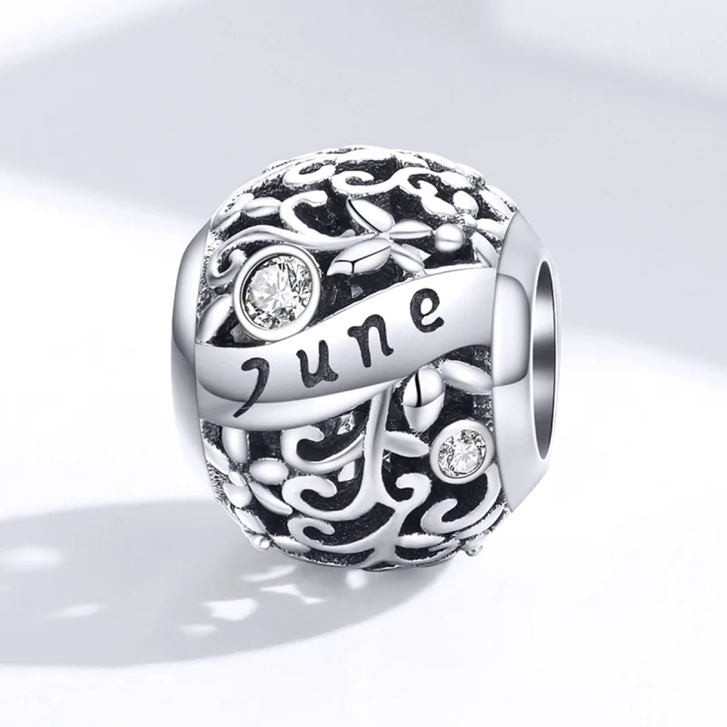 (Bild für) Silberner Charm mit Geburtsstein Juni im Pandora-Stil - SCC1385-6 - Ansicht 4
