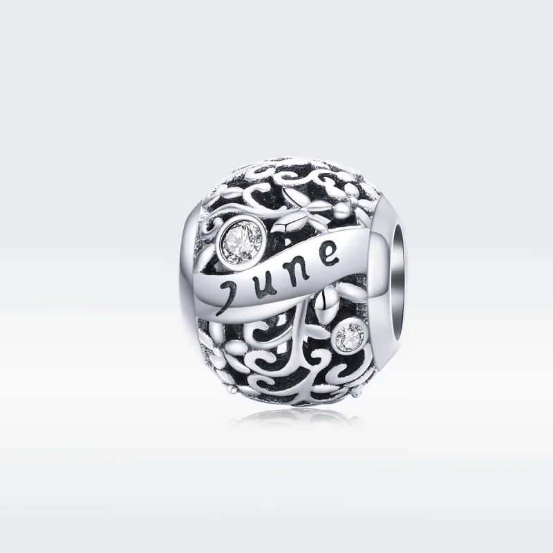 (Bild für) Silberner Charm mit Geburtsstein Juni im Pandora-Stil - SCC1385-6 - Ansicht 5