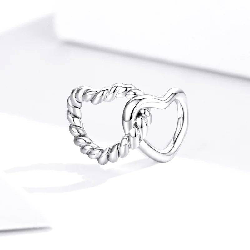 (Bild für) Silberner Charm mit verschlungenen Herzen im Pandora-Stil - SCC1563 - Ansicht 2