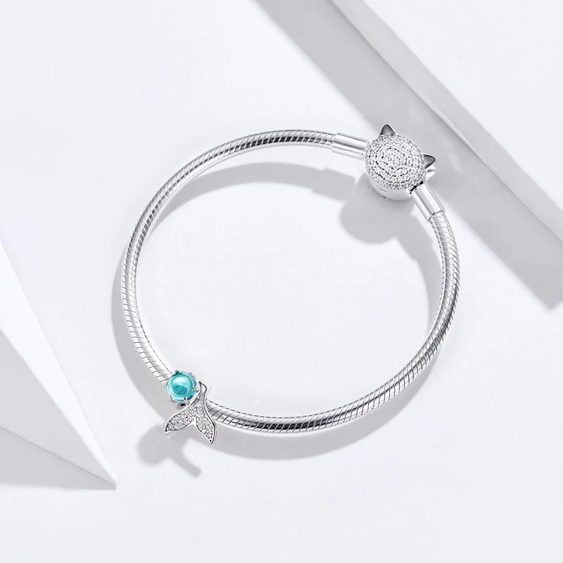 (Bild für) Silberner Charm „Tränen der Meerjungfrau“ im Pandora-Stil - SCC1226 - Ansicht 6