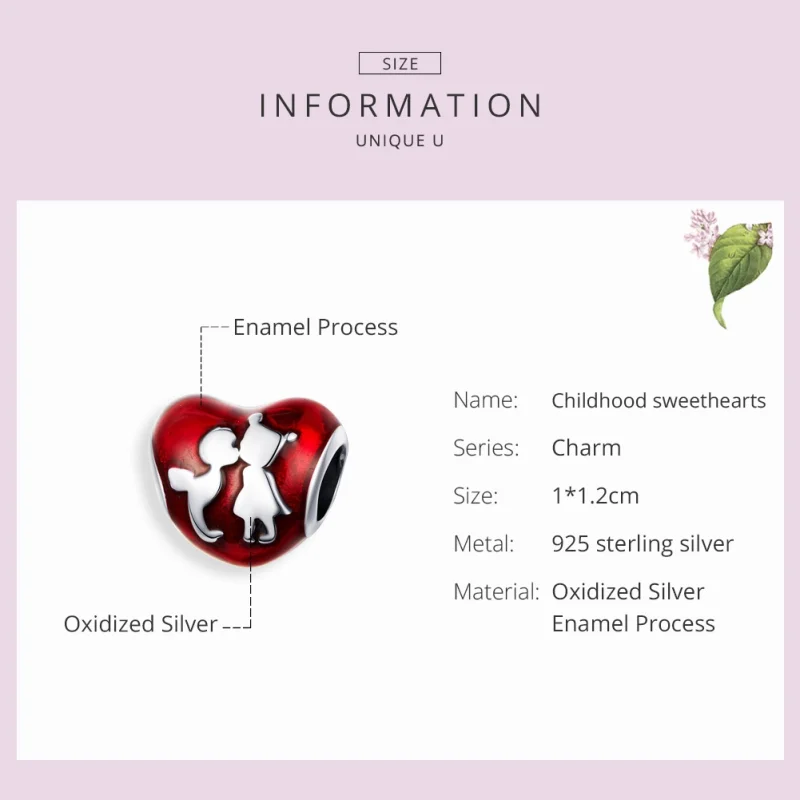 (Bild für) Silberner Childhood Sweethearts-Charm im Pandora-Stil - SCC1187 - Ansicht 3