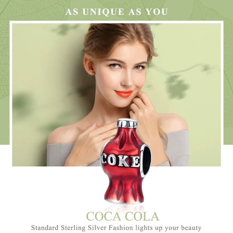 (Bild für) Silberner Coca-Cola-Charm im Pandora-Stil - SCC1159 - Ansicht 2