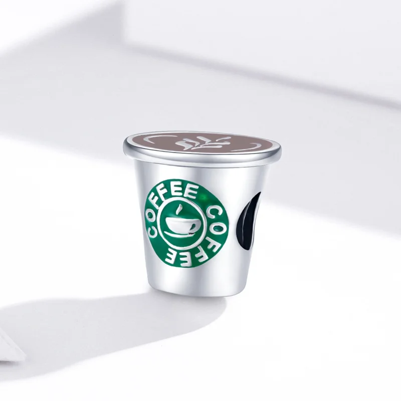 (Bild für) Silberner „Coffee Time“-Charm im Pandora-Stil - SCC1545 - Ansicht 4