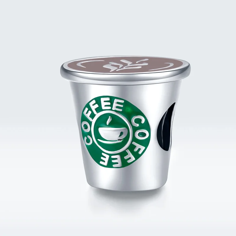 (Bild für) Silberner „Coffee Time“-Charm im Pandora-Stil - SCC1545 - Ansicht 5