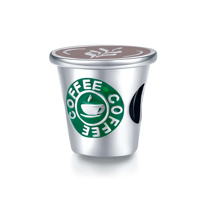 (Bild für) Silberner „Coffee Time“-Charm im Pandora-Stil - SCC1545