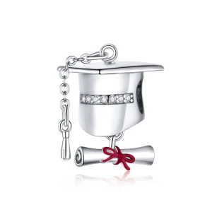 (Bild für) Silberner College-Abschlusskappen-Charm im Pandora-Stil - BSC357
