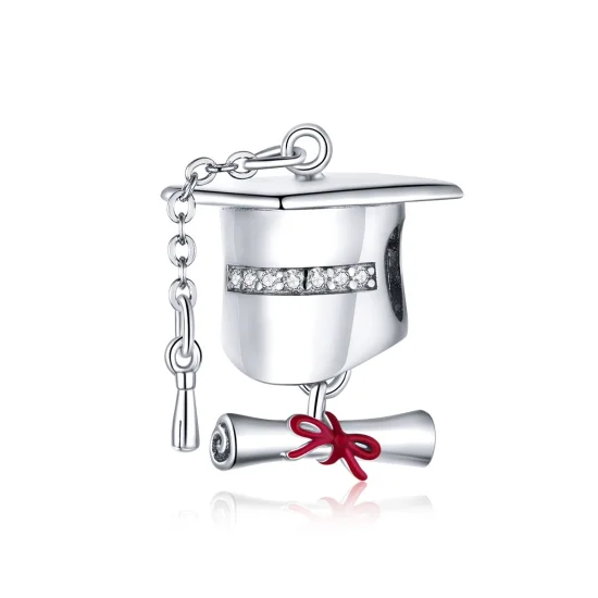 (Bild für) Silberner College-Abschlusskappen-Charm im Pandora-Stil - BSC357