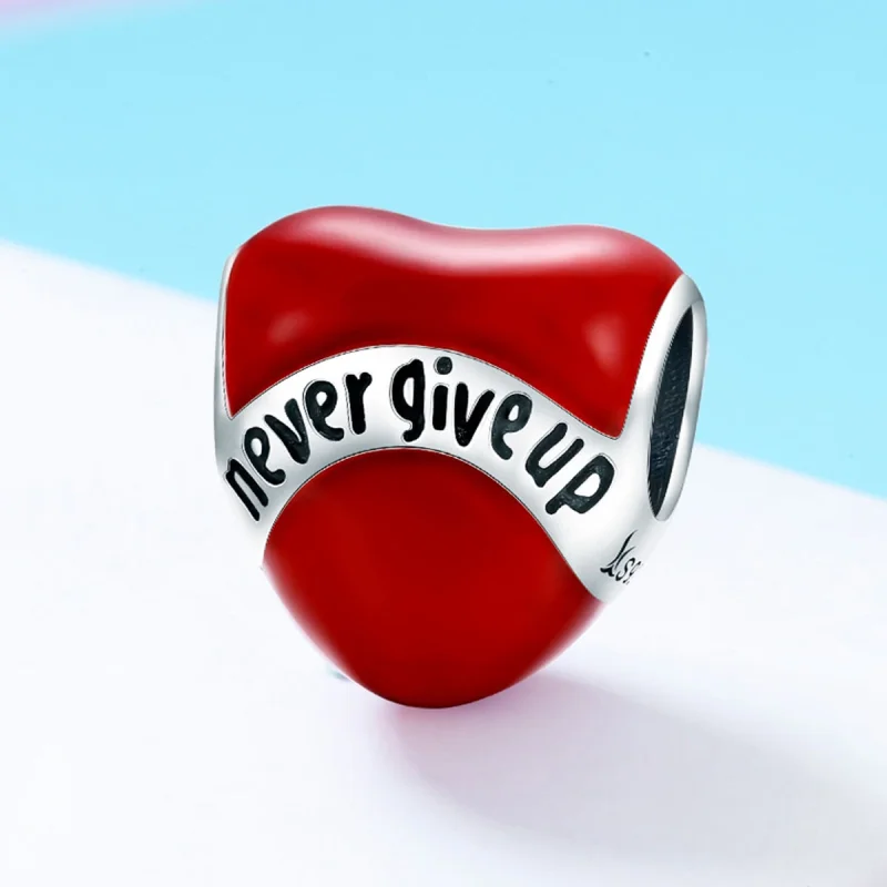 (Bild für) Silberner „Don't Give Up“-Charm im Pandora-Stil - SCC808 - Ansicht 2