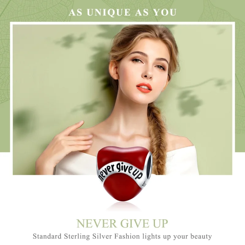 (Bild für) Silberner „Don't Give Up“-Charm im Pandora-Stil - SCC808 - Ansicht 6