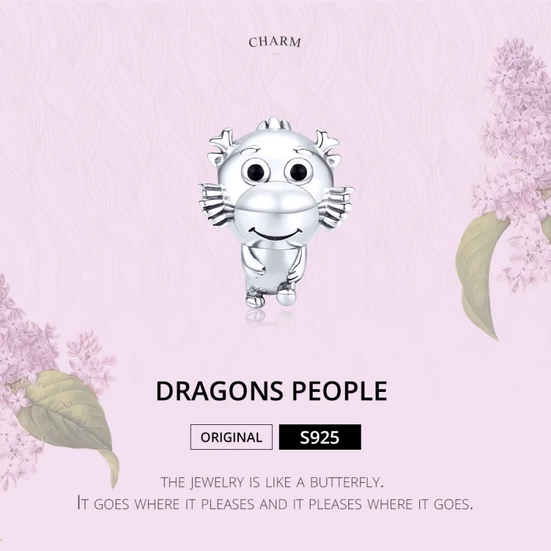 (Bild für) Silberner Drache-Baby-Charm im Pandora-Stil - SCC1489 - Ansicht 6
