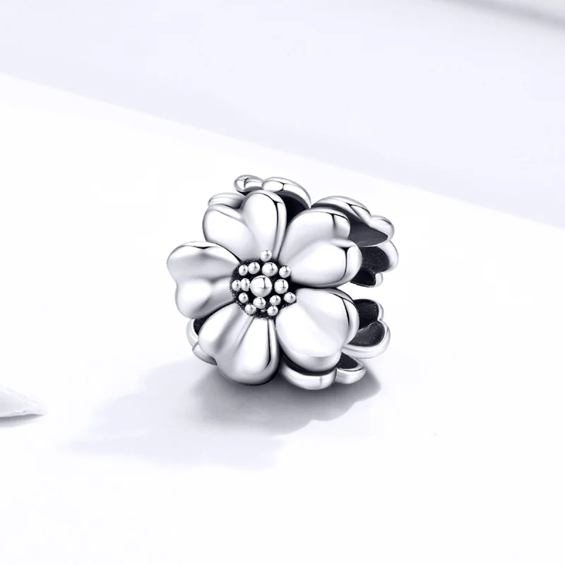 (Bild für) Silberner Drei-Blumen-Charm im Pandora-Stil - SCC1486 - Ansicht 2