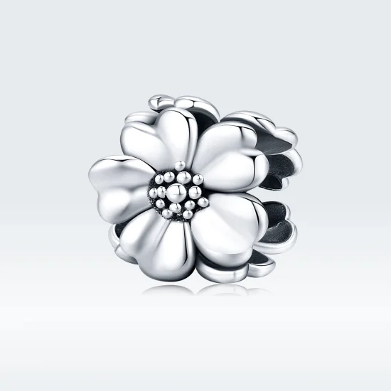 (Bild für) Silberner Drei-Blumen-Charm im Pandora-Stil - SCC1486