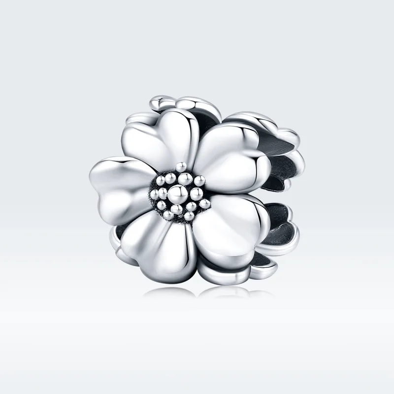 (Bild für) Silberner Drei-Blumen-Charm im Pandora-Stil - SCC1486