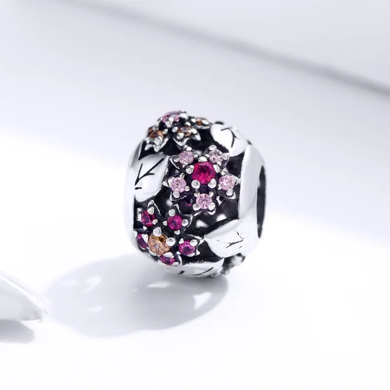 (Bild für) Silberner eleganter Kirschblüten-Charm im Pandora-Stil - SCC1446 - Ansicht 2